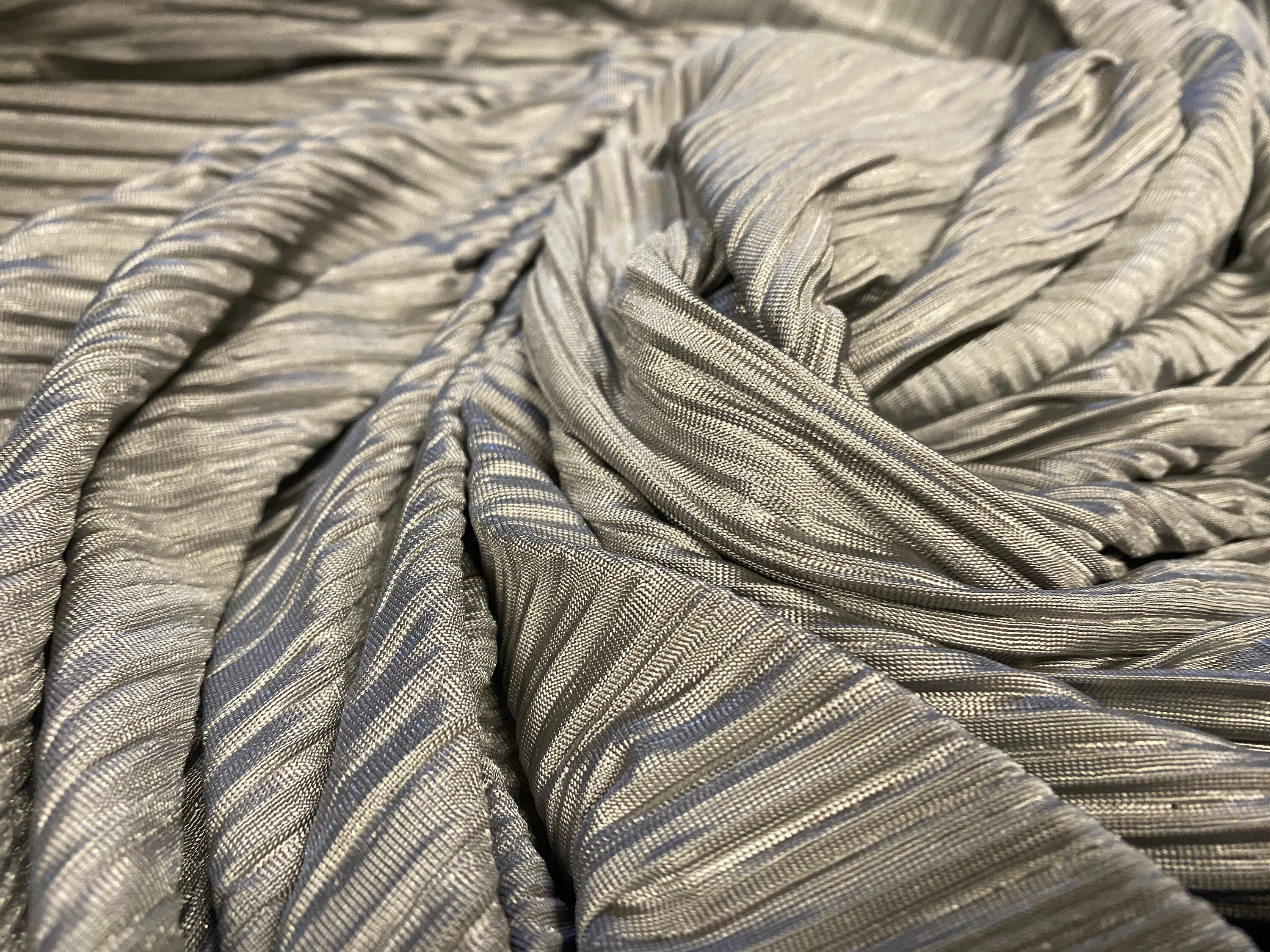 Plissé pleated dress fabric with elastane per metre silver | Etsy