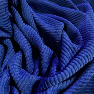 Ottoman rib Stretch jersey fabric , per metre - Royal blue