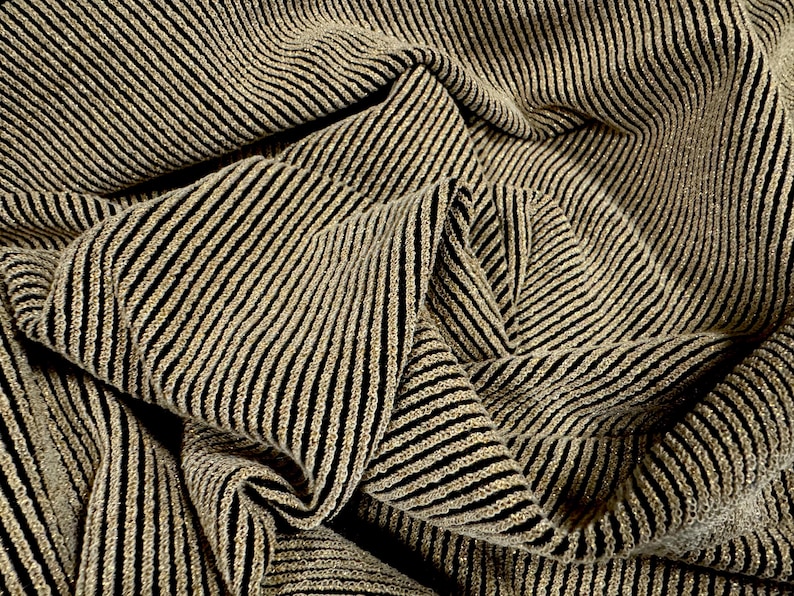 Metallic Rib Stretch Spandex Bodycon Jersey Fabric, per Metre ...