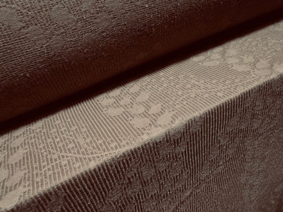 Single jersey lightweight dress fabric, per metre - floral jacquard - mid brown