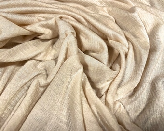 Cheesecloth single jersey fashion fabric, per metre - plain - cream