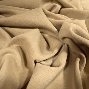 Scuba crepe spandex double jersey fabric, per metre - plain - beige