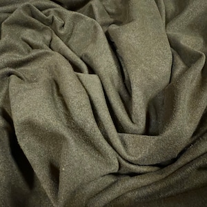 Wildlederimitat Stretch Spandex Jersey Stoff, Meterware - uni - khaki grün