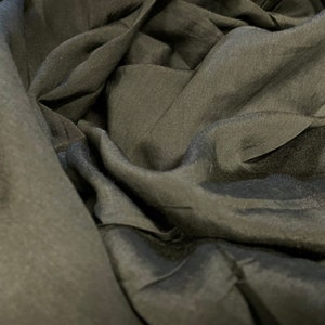 Woven lightweight shimmer fabric, per metre - ideal blouse shirt - khaki