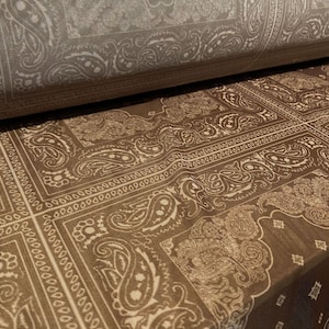Netz Netz Netz Stretch Stoff, pro Meter - taupe paisley geometrische Quadrate Druck