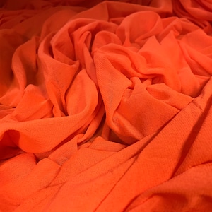 Stretch helenca mesh fabric, sheer, per metre - fluorescent orange