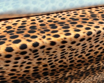 Scuba crepe fabric stretch spandex jersey, per metre - cheetah animal print