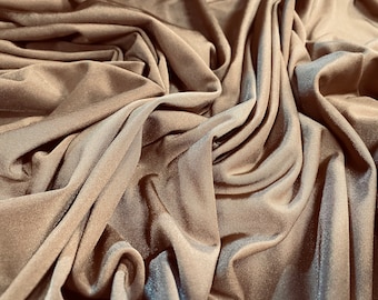 Tessuto elasticizzato in spandex per costumi da bagno e abbigliamento da ballo, al metro - tinta unita - color carne