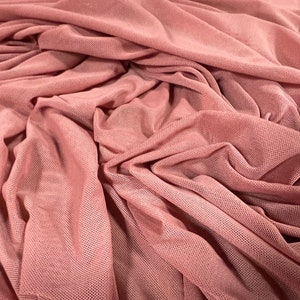 Power Mesh Netz Stretch Spandex Stoff, Meterware - Uni - rose pink