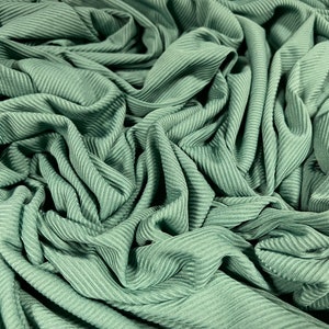 Fine ribbed spandex stretch jersey fabric, per metre - plain - Seafoam green