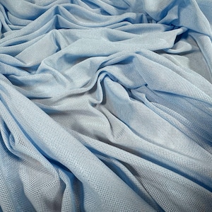 Power mesh net stretch spandex fabric, per metre - Plain - sky blue