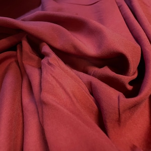 Linen look woven dress fabric, per metre - raspberry