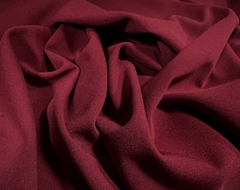 Scuba Crepe Spandex Jersey Stoff, Meterware - uni - weinrot