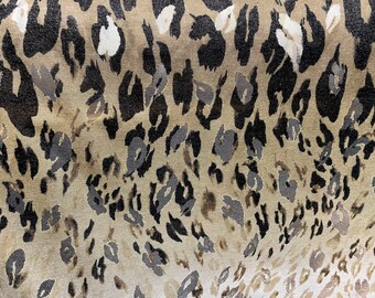 Leopardskin panel print burnout crêpe jersey stof, per meter