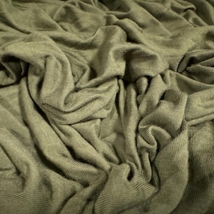 Viscose spandex stretch single jersey fabric, per metre - plain - khaki