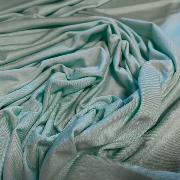Viscose spandex stretch single jersey fabric, per metre - plain - spearmint green