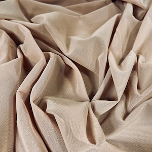 Power Mesh Netz Stretch Spandex Stoff, Meterware - Uni - stone