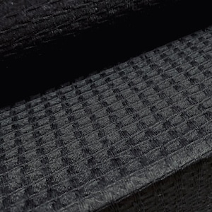 Stretch spandex jacquard jersey fabric, per metre - squares - black