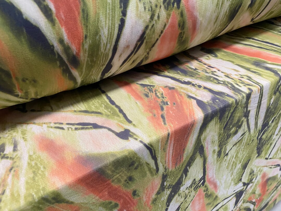 Helenca Thread Stretch Helenca Mesh Fabric, Sheer, per Metre Retro Swirl Print Green ...