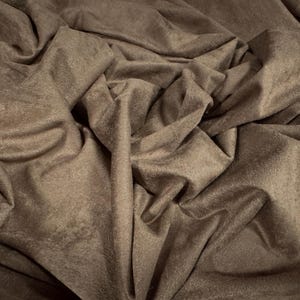 Wildlederimitat Stretch Spandex Jersey Stoff, Meterware - Uni - Taupe