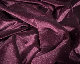 Spandex velvet stretch dress fabric, per metre - plain - purple