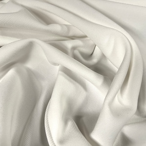 Superfine Ottoman rib Stretch spandex jersey fabric , per metre - Plain - white