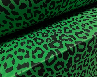 Single jersey fashion fabric - 60 inches wide - cheetah animal print - green & black