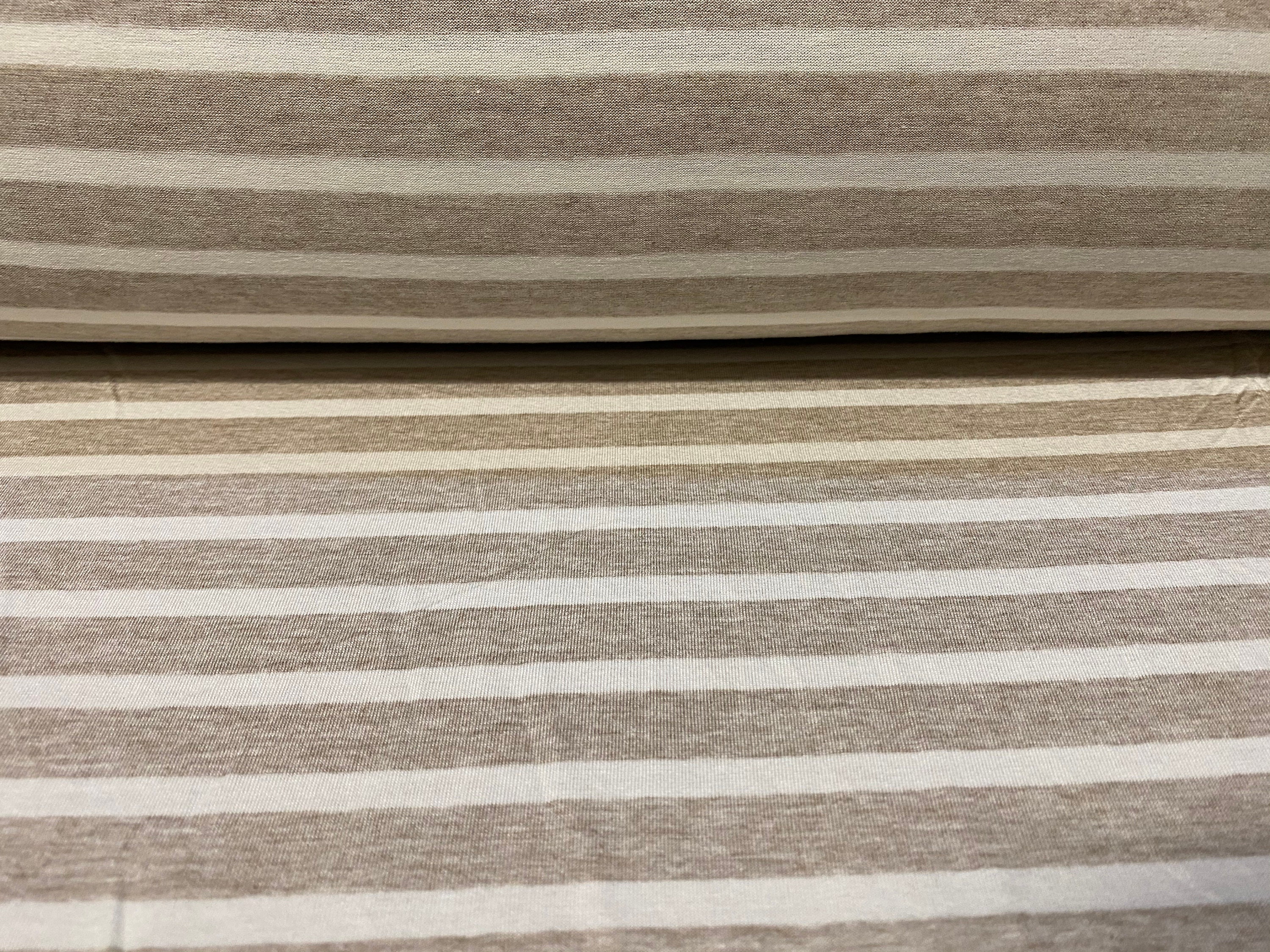 per metre grey marl with white pinstripe Viscose spandex stretch jersey fabric