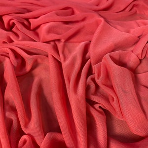 Chiffon jersey fabric, per metre - coral