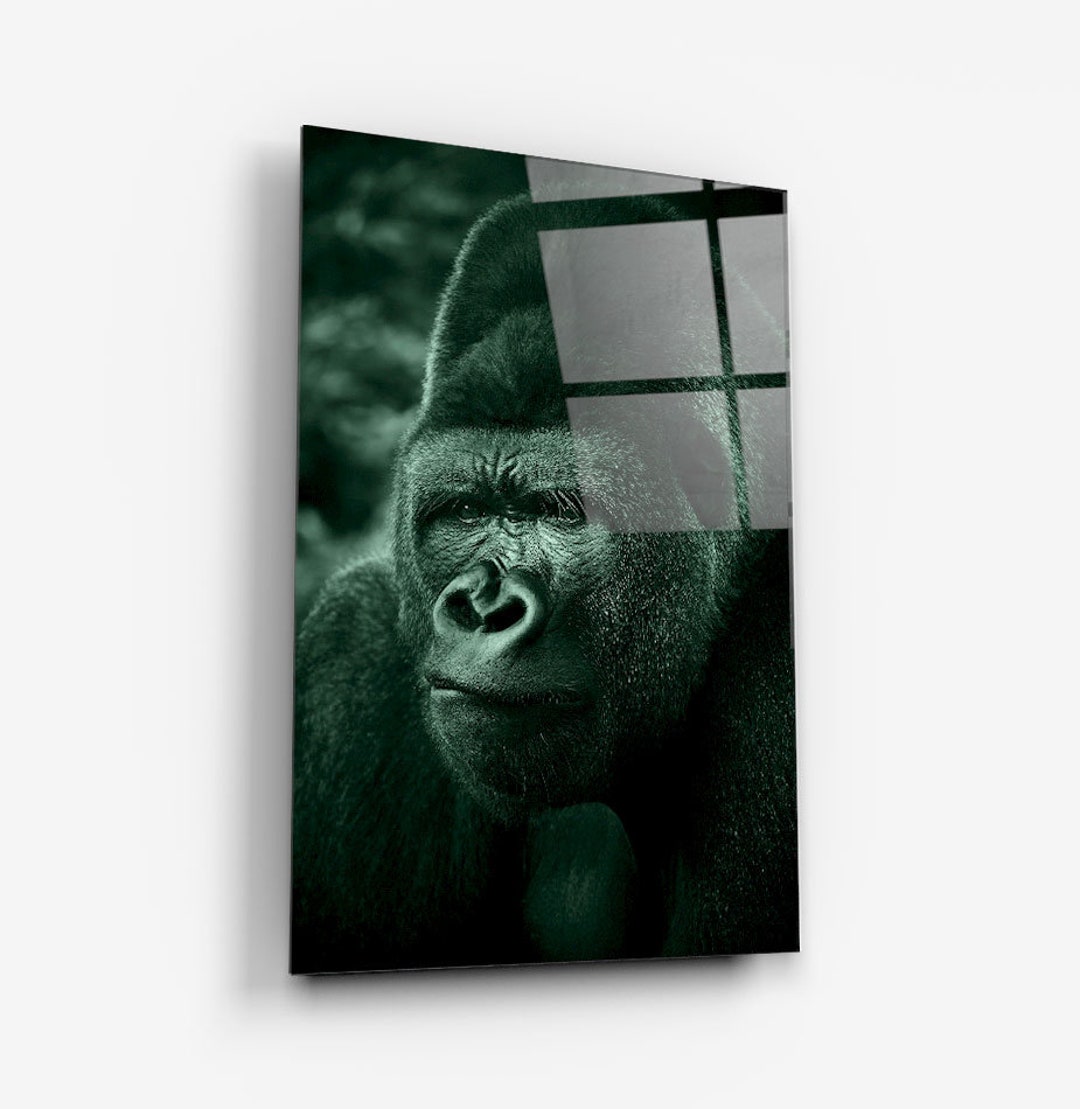 Green Gorillawall Art Glass Printingmodern Home Decor Ideas Art Glass