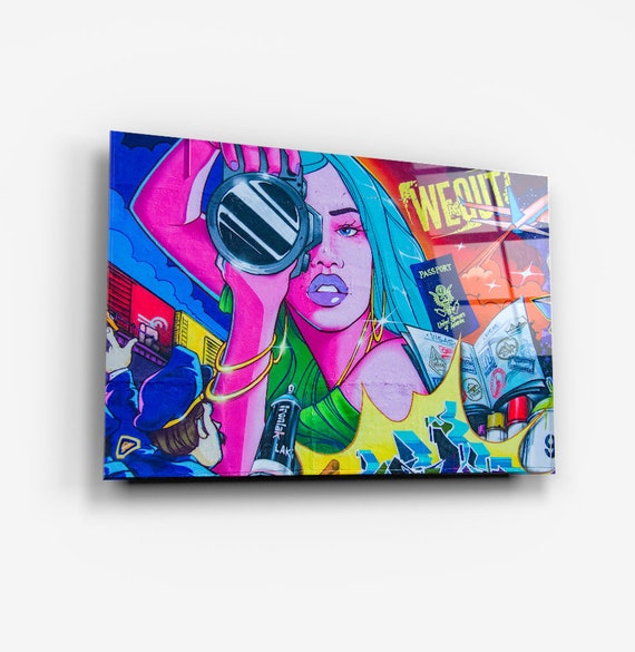 Graffiti Street Art 4wall Art Glass Printingmodern Home Etsy