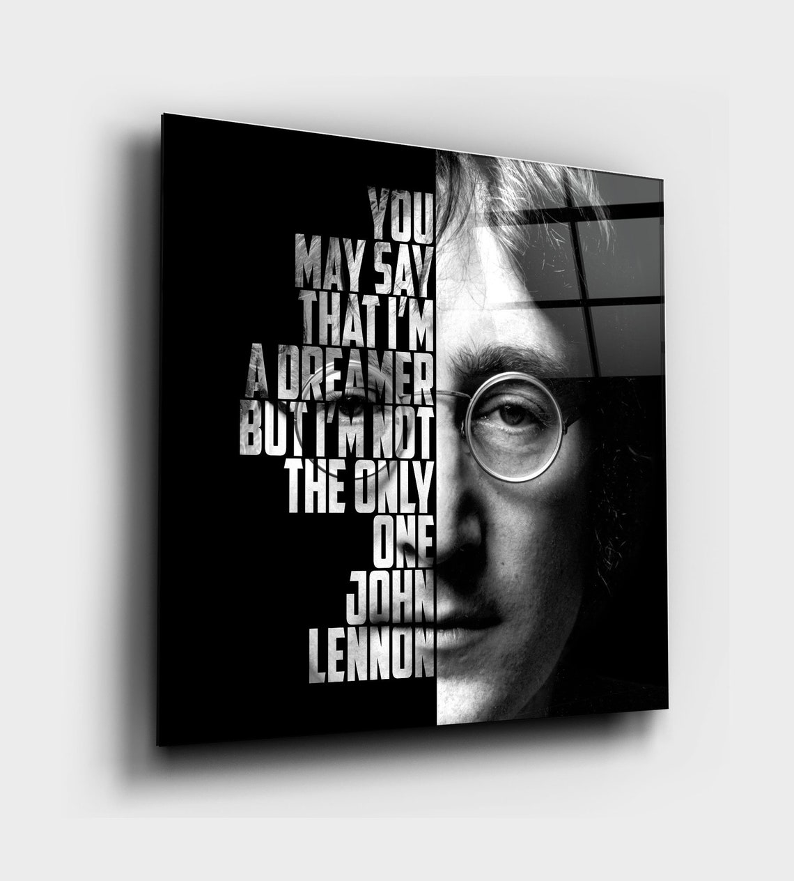 John Lennon Quote Wall Art Glass Printingmodern Home Decor Etsy