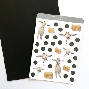 Happy Goat Sticker Sheet, Goat Stickers, September Stickers, Bullet Journal Stickers, Planner Stickers