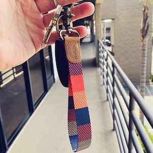 Wrist Lanyard Keychain: Leather Accent, Stylish Key Strap