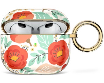 AirPods 3 Case | AirPods Protective Case | Semi Soft Case | AirPods Case with Keychain | Mother's Day Gift | Floral AirPods Holder