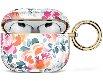 AirPods 3 Case | AirPods Protective Case | Semi Soft Case | AirPods Case with Keychain | Mother's Day Gift | Floral AirPods Holder