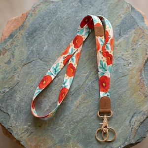 Floral Pattern Neck Lanyard | Key & ID Badge Holder