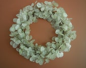 18 quot Dried Lunaria Biennis, Silver Dollar, Money Plant Flower Wreath