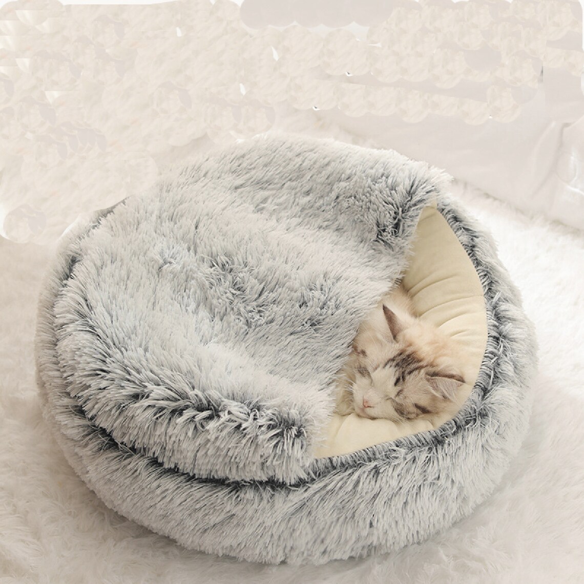Personalization Luxury Calming Plush Pet Bed Warm Cat Bed Etsy