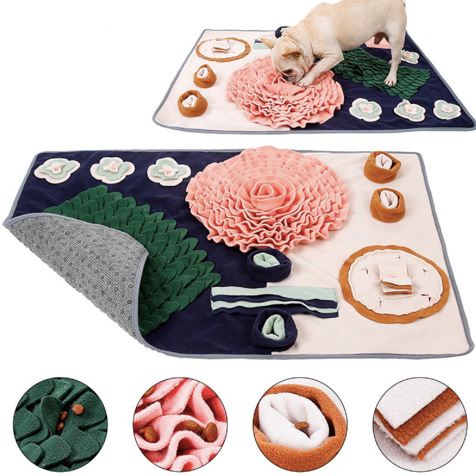 Extra Large Dog Snuffle Mat Puzzle Dog Toys Flower Feeding Mat Etsy