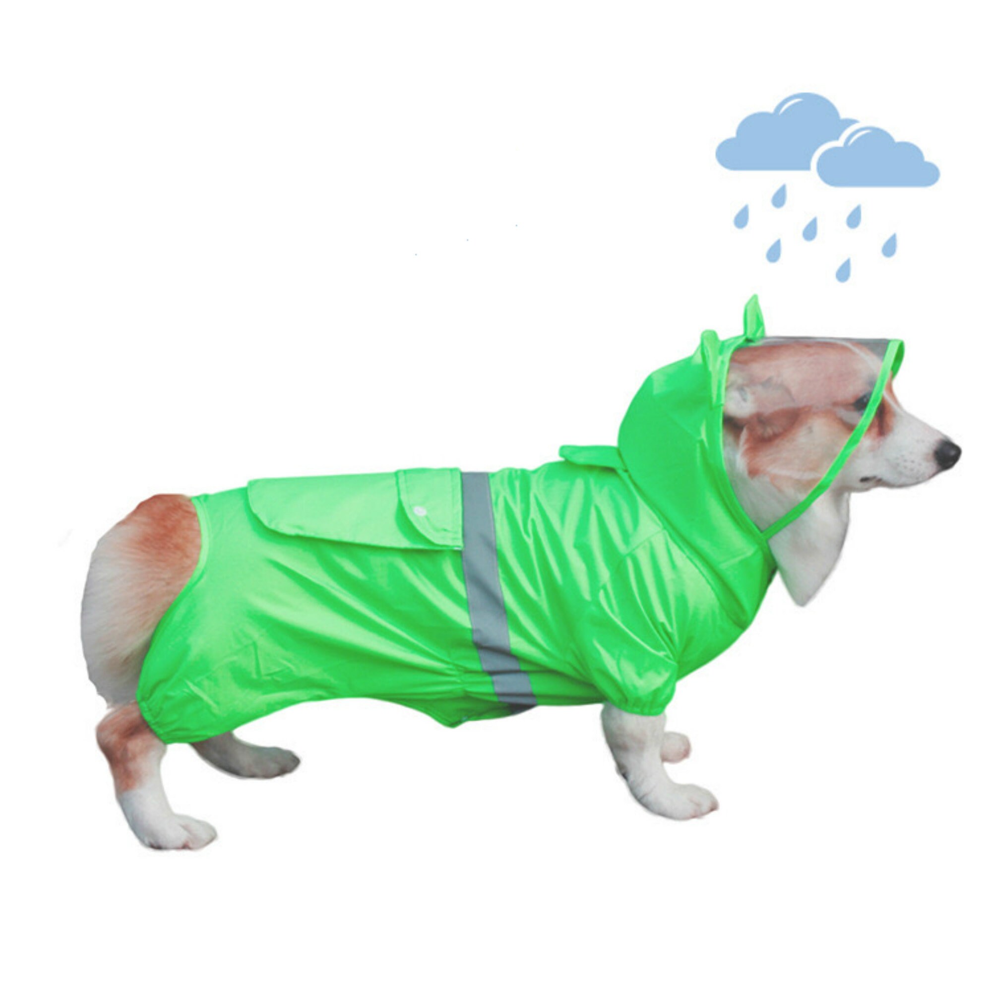 Pet Dog Rain Coat Green Hoodiewaterproof Dog Cloak Dog Etsy