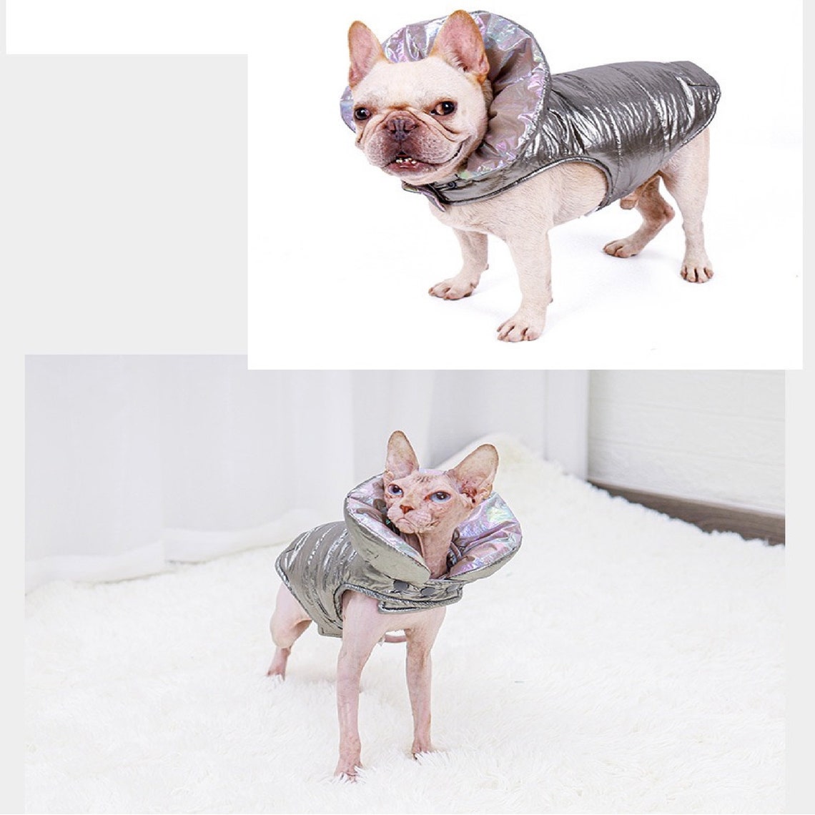 Reversible Hund Katze Mantel Doggie Welpen Daunenjacke Hund Etsy