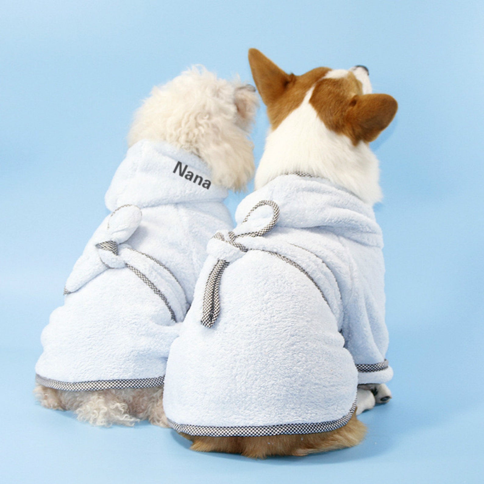 Personalization Aqua Blue Personalized Dog Bathrobe Absorbent Etsy