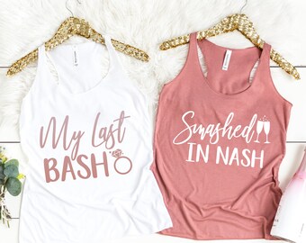 Nashy Bride Nashy Bitches Slouchy Tanks Bachelorette Party Shirts Nashelorette Party Nash Bash Tanks Let/'s Get Nashy Slouchy Tank
