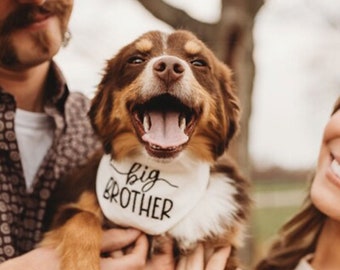 Big brother dog bandana Pregnancy announcement dog bandana Personalized dog bandana Baby shower gift Pregnancy Announcement Dog Bandanas