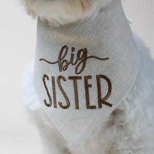 Big Sister dog bandana Custom Pregnancy announcement Dog bandana Embroidery cursive Text embroidered announcement to announce pregnancy