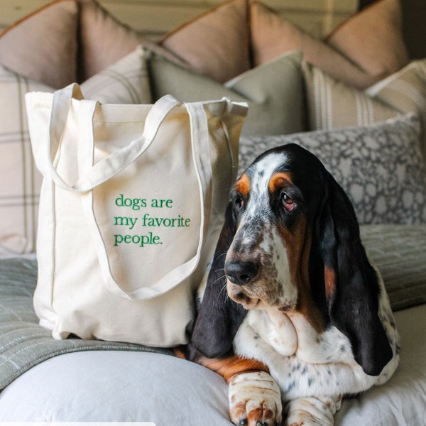 Personalized Tote Bag Gift Embroidered Dog Mom Tote Bag Gift, Embroidered gift, Tote Bag with text custom, dog momma gift, custom tote bag