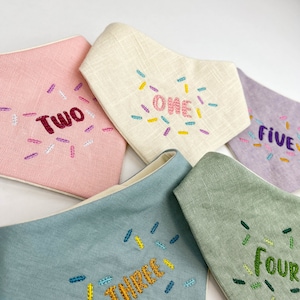 Personalized Dog bandana birthday girl bandanna for 1st birthday bandana custom dog birthday boy embroidered bandana keepsake Pup birthday