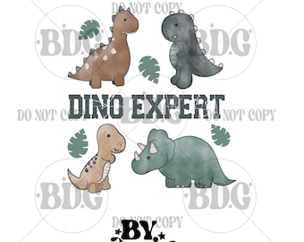 Dino-expert, png-bestand | Kinderdinosaurus png | Jongensdinosaurus png | Schattige dinosaurus png | Aquarel dino, png-bestand | Jongen png | Jongensshirt png | Dinosaurus voor kinderen, png