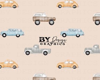 Old Car Seamless | Classic Car Seamless | Boy Car Seamless | Simple Car Seamless | Truck Seamless | Watercolor Car Seamless | Car Seamless